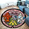 Pokemon Classic Character Collection Print Round Carpet Bedroom Living Room Mat Sofa Home Room Decor Rug Gift for Family Friends