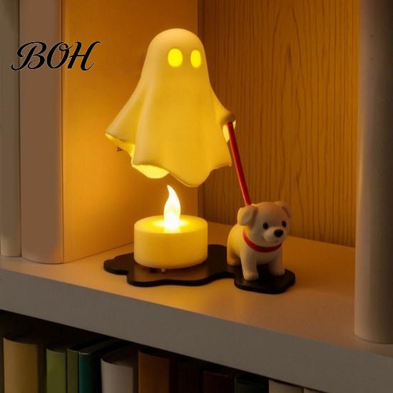 Halloween Ghost Candle Decor Puppy Electronic Ornament, LED Light, Simulated Warm Party Supplies Light for Home Desktop Atmosphere Decoration