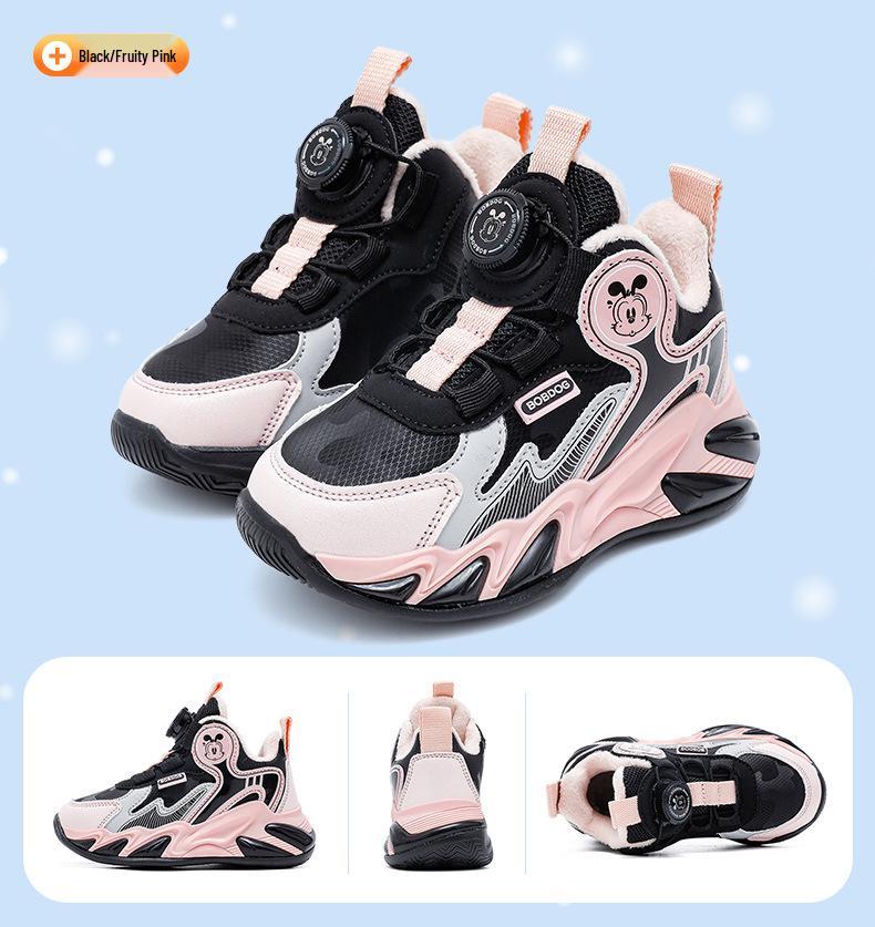Babudou 2025 Scarpe Invernali Sportive Foderate in Pile per Bambini - Calde, Antiscivolo, Cotone a Doppio Strato per Ragazzi
