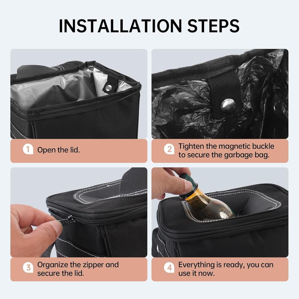 Car Trash Can Bags (5-Pack) Total 75 Bags- For Car
