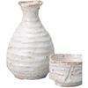 Sake Sake Bottle and Chock X 12cm Handcrafted Style 1 Sake Sake Bottle and Chock Set Mino Ware Ale-net Set, Set, 8.3cm H, 230cc, Rust-Powdered No.