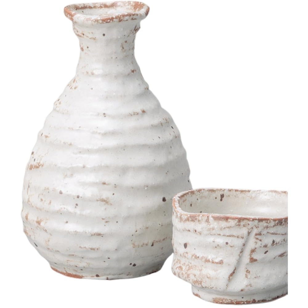 

Саке Бутылка для саке и подставка x 12 см Ручная работа Стиль 1 Набор бутылки для саке и подставки Мино-яки Ale-net Набор, Набор, 8,3 см В, 230 куб. см, Ржаво-порошковый №. белый