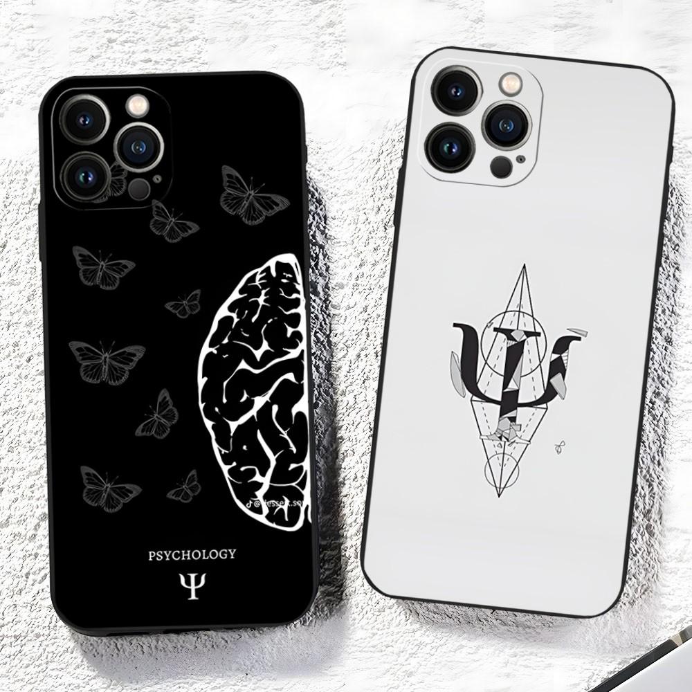 Psychologe Beruf Psychologie Handyhülle für iPhone 15 14 13 12 11 Pro Max Xr X Xs Mini 8 Plus SE 2022 Schwarz Weiches Silikon