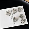 6Pcs Silver‑Tone Ear Acupressure Clips Heart Shaped Ear Acupoint Clips  Household Use