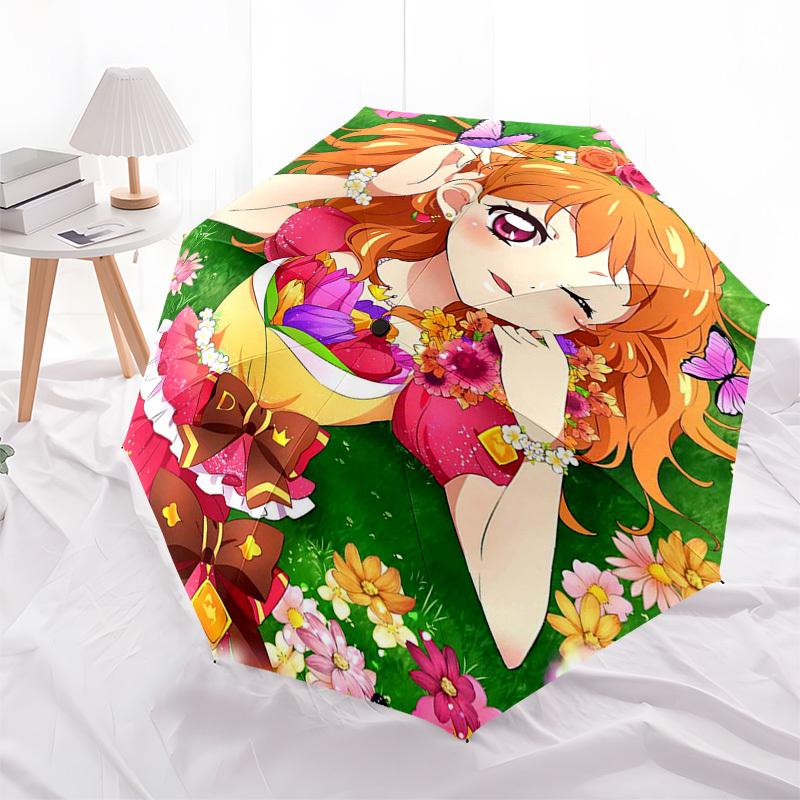 

1pc Doremi Fairy Outdoor Umbrella - Automatic Opening/Closing, Portable 3-Fold Design, 8-Bone Iron Frame, Perfect Gift for Fans, Travelers, Daily Use,