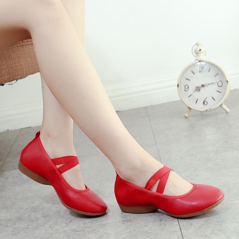 2023 Cross-Border Soft Sole Square Dance Ballet Practice Shoes, Flat Heel, Adult