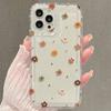 Floral Pattern Transparent Shockproof Phone Case for iPhone 11 12 13 14 15 16 17 Air Pro Max XR XS X 7 8 Plus SE2 Soft Cover