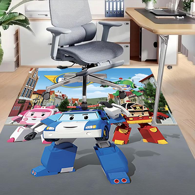 1pc Robotic Friends Adventure Carpet for Playroom Bedroom Living Room Sofa Home Decor,kids Game Area Rug Non-slip Floor Mat Y730157