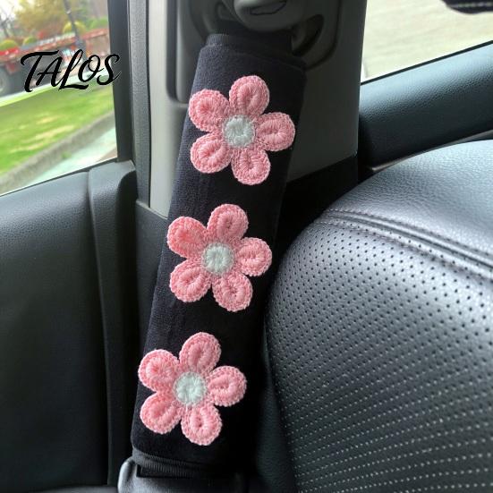 Cute Flower Seat Belt Cushions Floral Pads for Car, Soft Mesh Shoulder Skin Friendly Seatbelt Padding Strap Covers, Comfortable Universal Protective