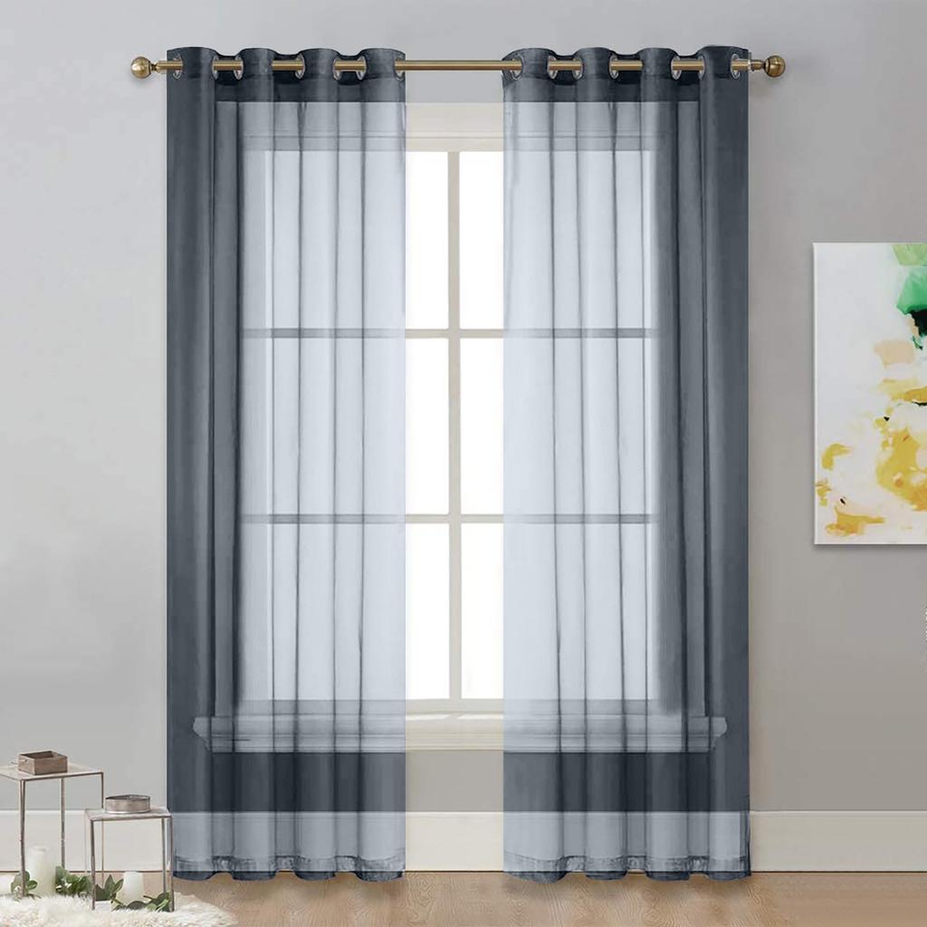 Meikeduo Solid Color Punched Trilon Window Screen Semi-Blackout Curtain Living Room Balcony Decoration