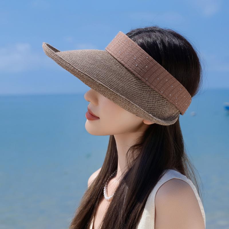 Summer Cool Straw Hat Children Outdoor Big Brim Sun Hat Travel Vacation Sun Protection Hat Versatile Fashion Empty Top Hat