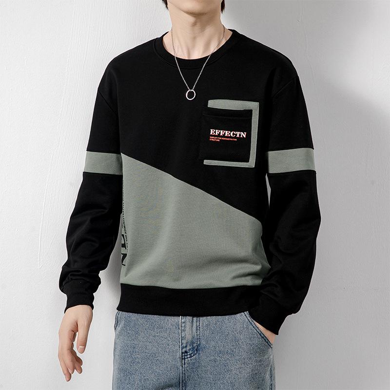 Spring and Autumn New Trendy and Handsome Sweatshirts for Men, Loose and Versatile, Casual Sports Pullovers, Long-sleeved Tops, T-shirts for Men