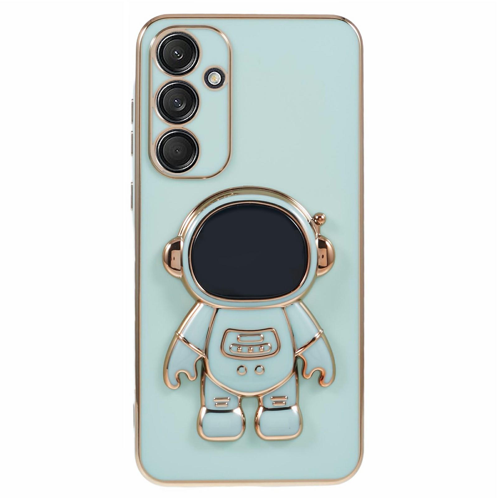 For Samsung Galaxy S23 FE Case Electroplating Soft TPU Phone Cover Astronaut Hidden Kickstand A