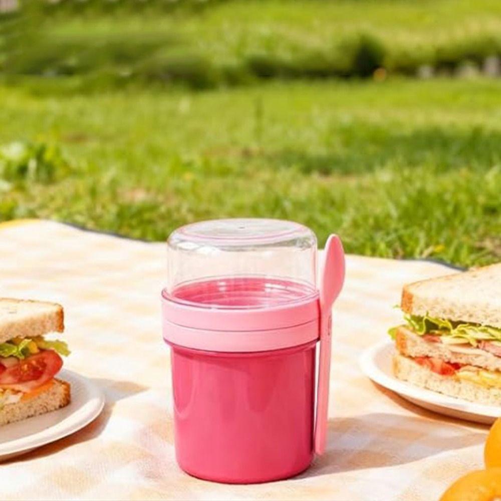 With Spoon Breakfast Cup Dressing Holder Yogurt Container Portable Oatmeal Cup School
