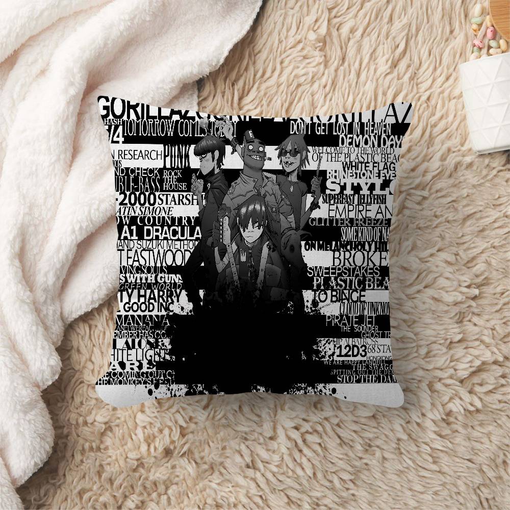 Music Cool Band G-gorillaz Cushion Cover Pillowcase Upholstery Sofa Throw Pillow Home Decor Pillowcas