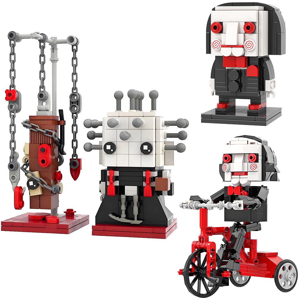 MOC Ensemble de construction de figurines d'action Halloween pour adultes, Pinhead, Freddy, Billy, Cadeau d'horreur pour fan, Décoration de maison, pour jouets pour enfants