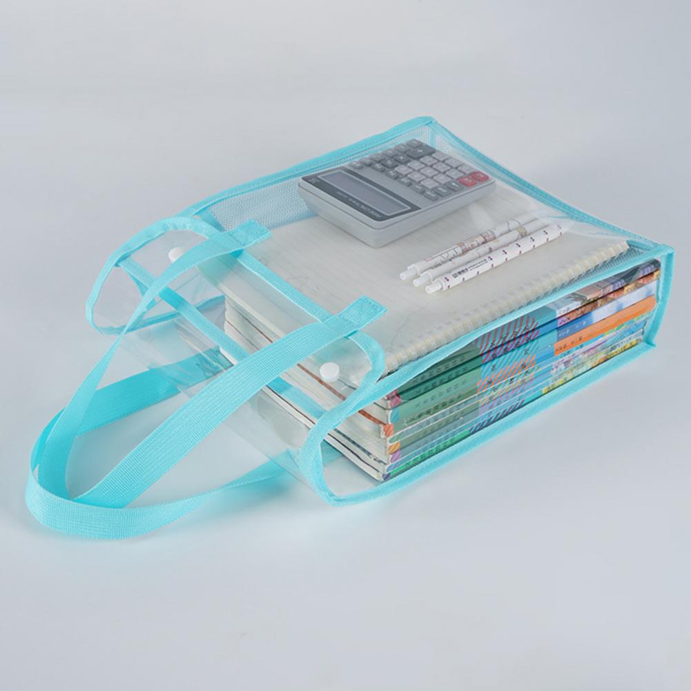 A4 Expandable File Folder With Snap Closure Transparent Plastic Waterproof Pouch Portable Documents Tote Bag For Office School