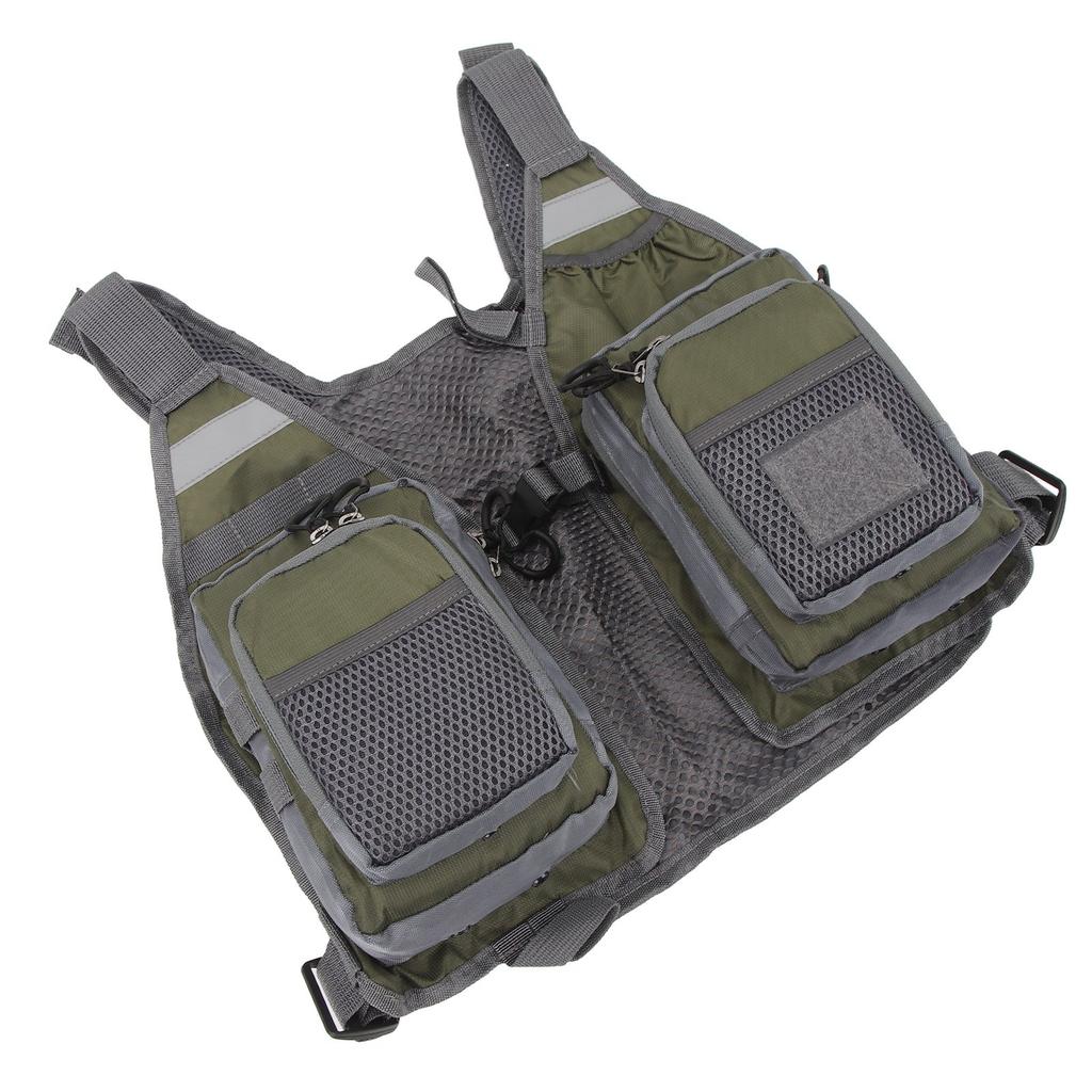 Strap Fishing Vest Fly Fishing Vest 8  S Oxford Cloth Reflective Strips Mesh Lining   Fishing Gear for Outdoor