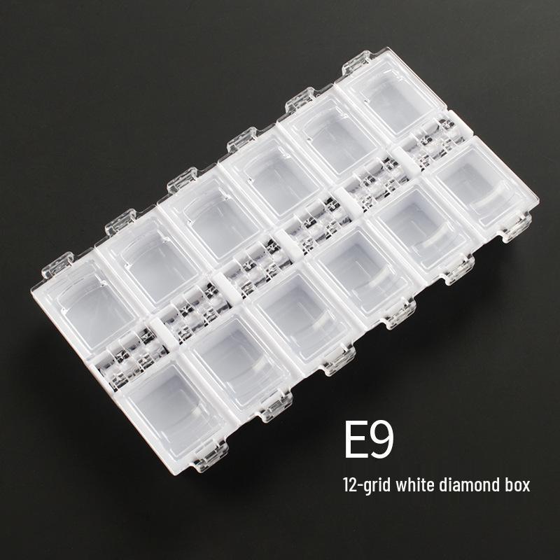 

Nail Art Storage Box: Multi-layer, Transparent Compartment Organizer for Small Accessories and Rhinestones