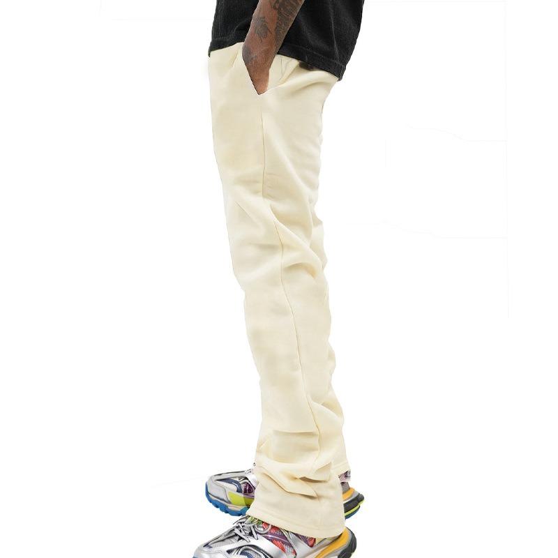 Men's Autumn Winter Solid Color Casual Sweatpants, Loose Straight Leg Long Pants