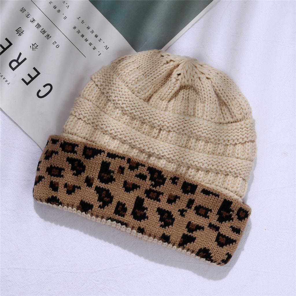 Beanie Hat For Women Men Winter Hat Knitted Autumn Leopard Hat Outdoor Crochet Warm Bonnet Cap Female Hats For Girl Hat