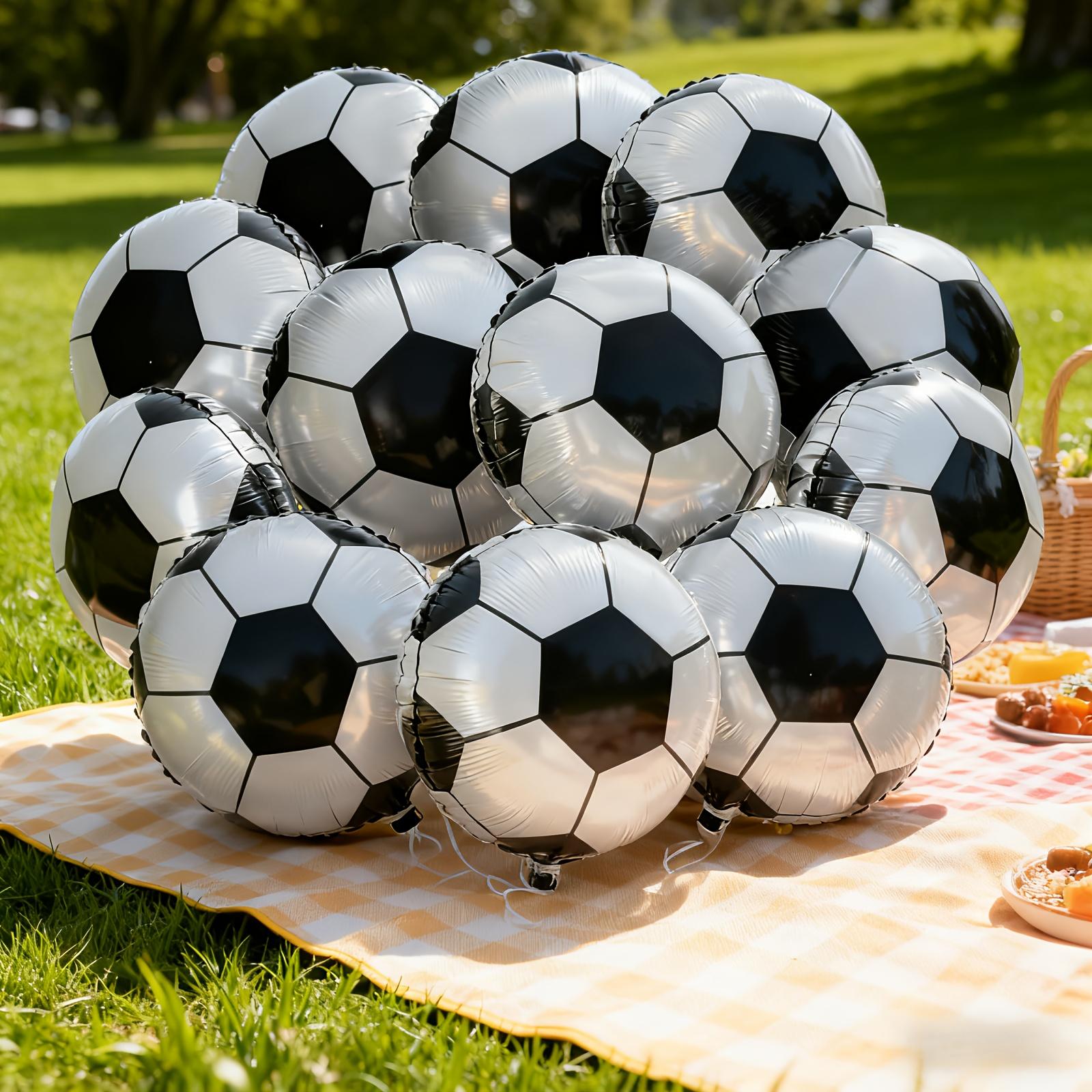 

12 Pcs Of Sports-Themed Black And White Football Balloons, Suitable For Football Games, Birthday Party Decorations, Christmas, Classroom Decorations 12 footballs