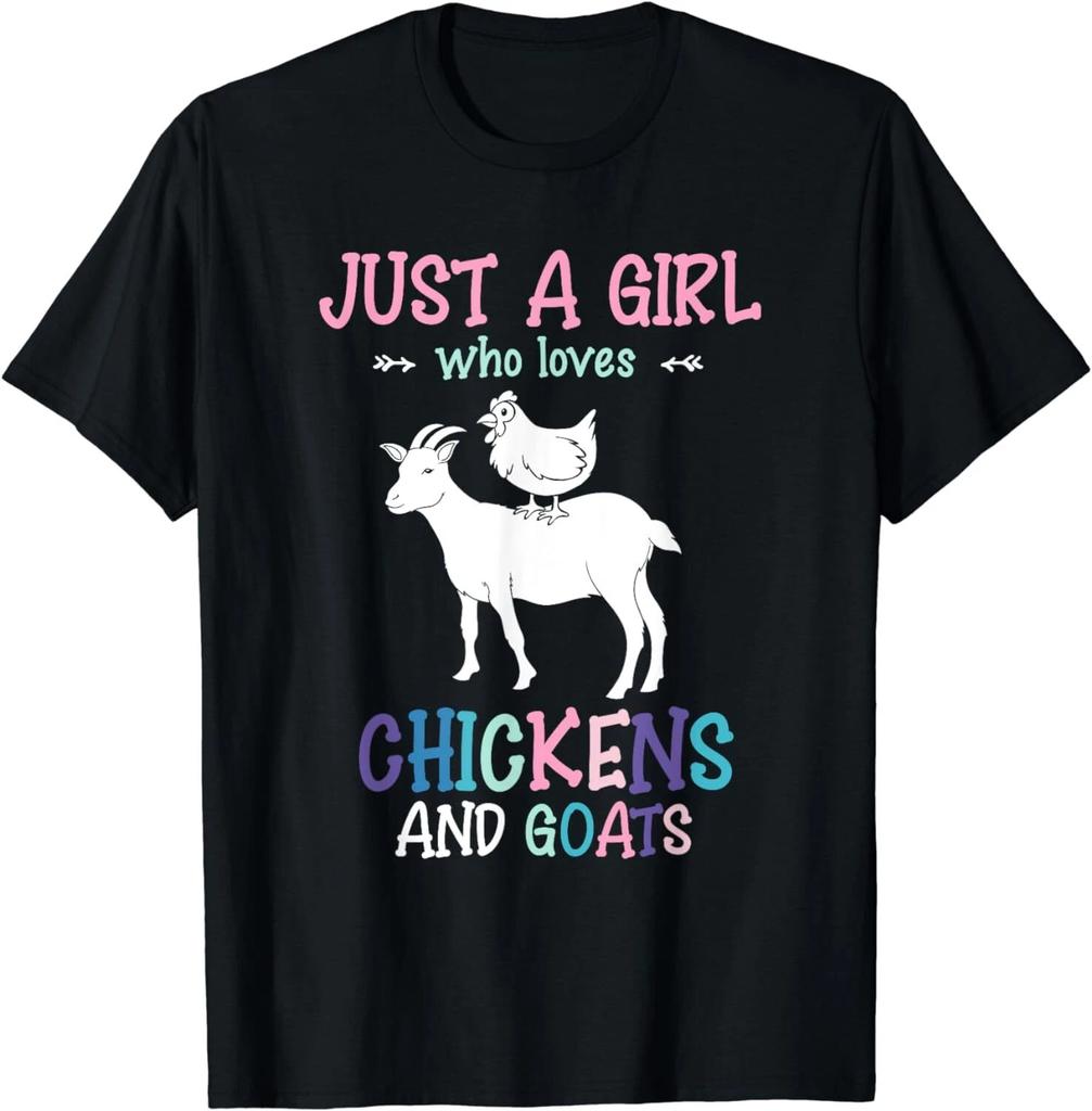 Just A Girl Who Loves Chickens And Goats Farm Animal Goat Gifts Unisex T-Shirt