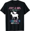 Just A Girl Who Loves Chickens And Goats Farm Animal Goat Gifts Unisex T-Shirt