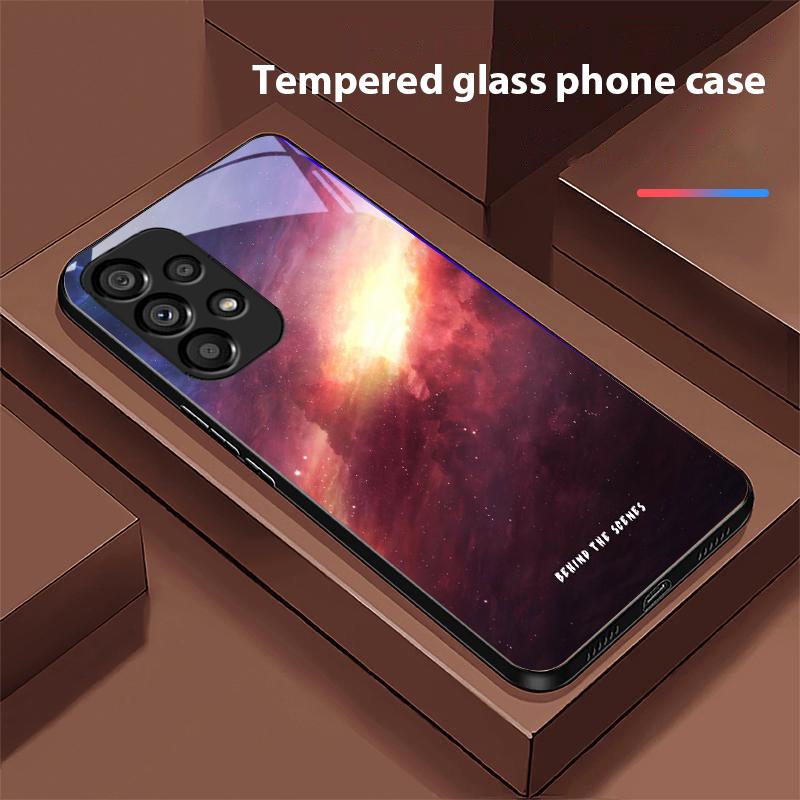 Weltraumlandschaft Bonus Für Samsung Galaxy S10 S20 Plus S21 FE S22 S23 S24 FE S25 Ultra Schwarz Gehärtetes Glas Handyhülle Hartschale