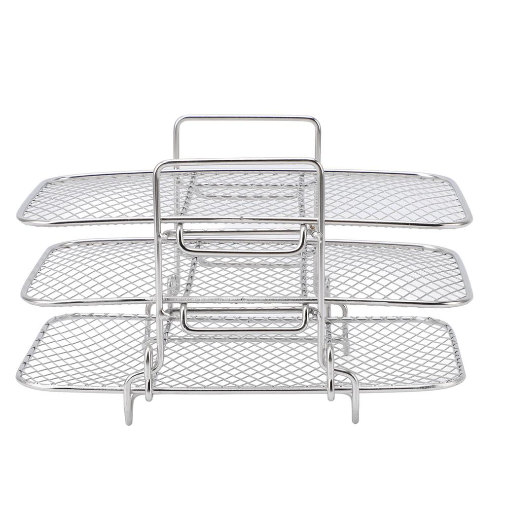 3 Layer Fryer Rack Stackable 304 Stainless Steel Dehydrator Rack Detachable Multi Layer Grill Rack