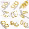 2 Sizes Round Earrings 18K Gold Plated Circle Hoop Earrings,For Women Jewellery Simple Hoop Circle Earring Ladies Party Gift