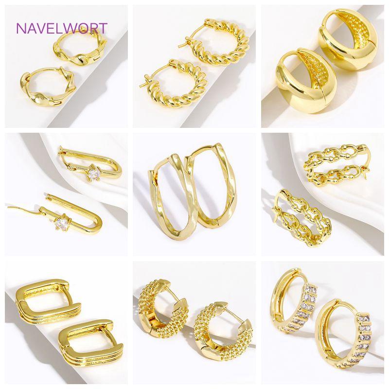 2 Sizes Round Earrings 18K Gold Plated Circle Hoop Earrings,For Women Jewellery Simple Hoop Circle Earring Ladies Party Gift