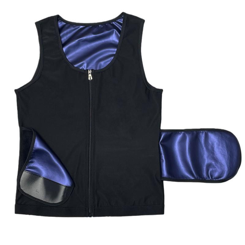 Men's Sauna Sweat-Wicking Zipper Vest and Waist Shaper