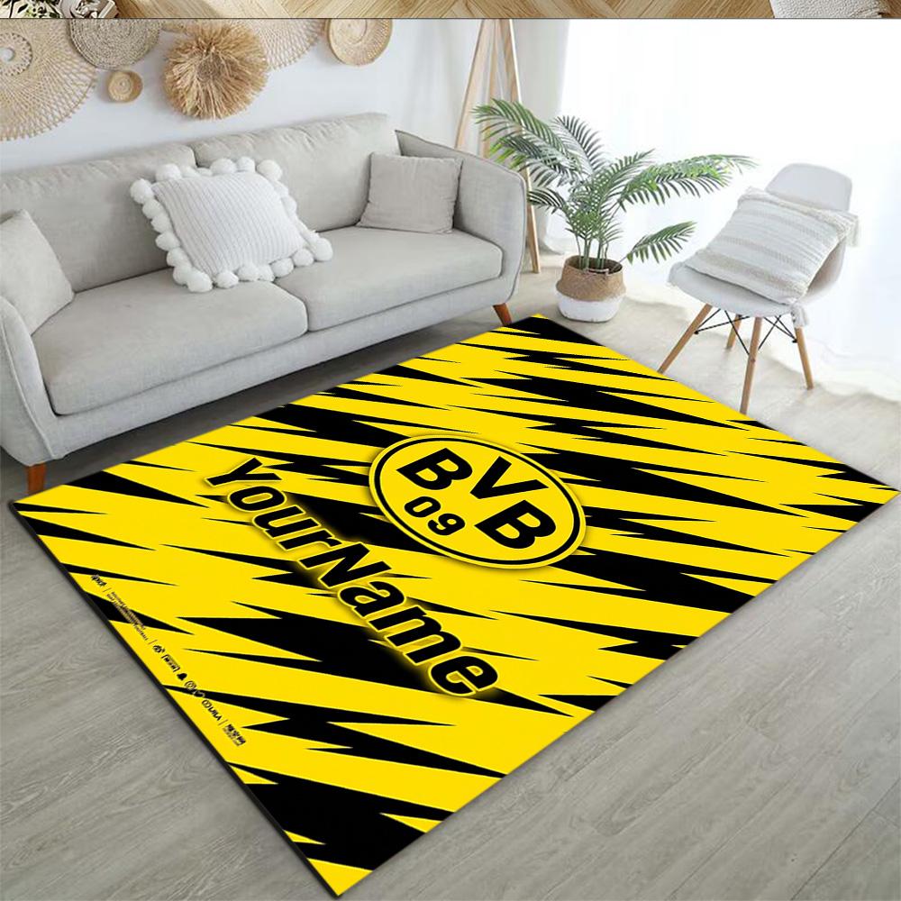 Borussia Dortmund Personalized Name Carpet Suitable for Game Room Hallway Bedrooms Playrooms Antislip Carpet Office home decor Best for Christmas