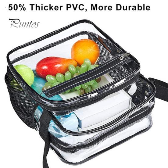 Crossbody Pouch Shoulder Bag Transparent Large Capacity Two Compartments Adjustable Strap Separate Handbag Pockets Storage Portable Outdoor