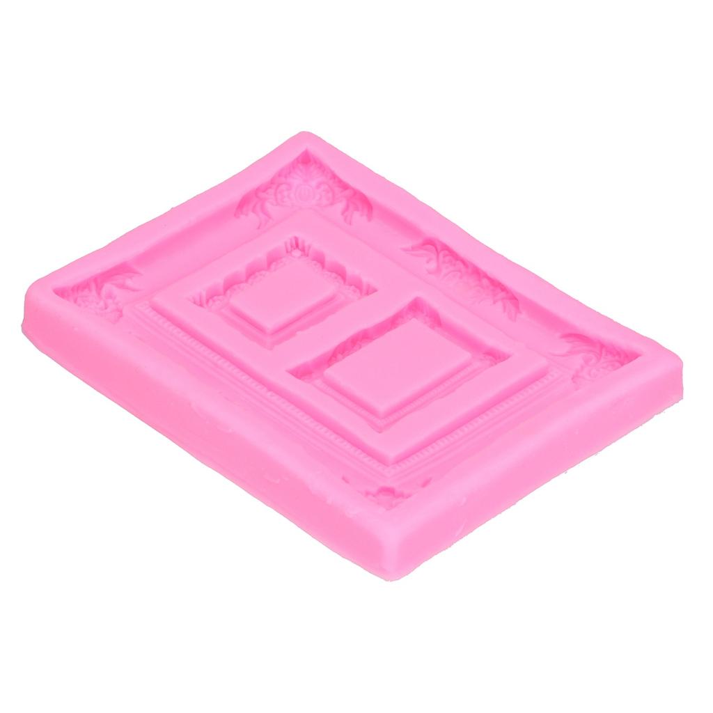 Silicone Mold Retro Photo Frame Picture Frame Fondant Cake Decoration Tool Chocolate Clay MoldPink