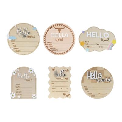 Easy Assemble Wood Baby Record Photography Props for First Year Memories Hospital Announcement Board Design