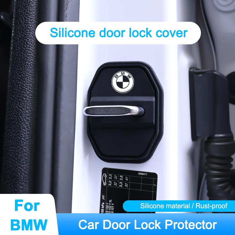 BBKT7 Car Silica Gel Door Lock Protective Cover Door Lock Buckles For BMW 3 5 7 Series G11 G12 G30 G31 G32 G07 X3 X4 X5 X6 X7 Sticker