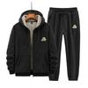 Winter Plush Men's Set, Lamb Plush Hooded Sweater, Cotton Pants, Casual Sports and Warmth Protection Set