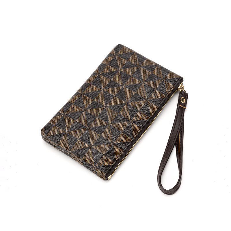 Vintage Design Pattern Handbags for Women Men Phone Bags Long Zipper Purse Artificial Leather Card Holder Wallets