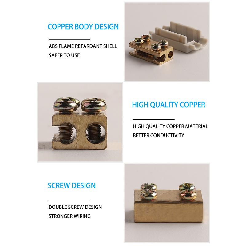 Quick Wire Connector T-Type High Power Terminal Block 60A/400V 1-6mm2 Electric Cable Splitter 100A/1000V 2.5-16mm2 Junction Box