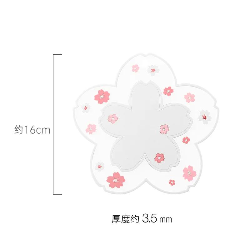 Cherry Blossom Silicone Anti Scalding Mat Dining Table High Temperature Resistant Insulation Mat Anti Slip Cup Mat