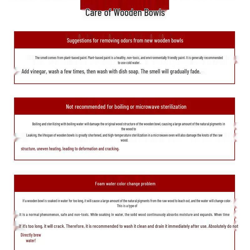 Handmade Japanese-Style Solid Wood Bowl Set for Family and Children - Large, Lacquered, Retro Design, Thickened for Rice and More