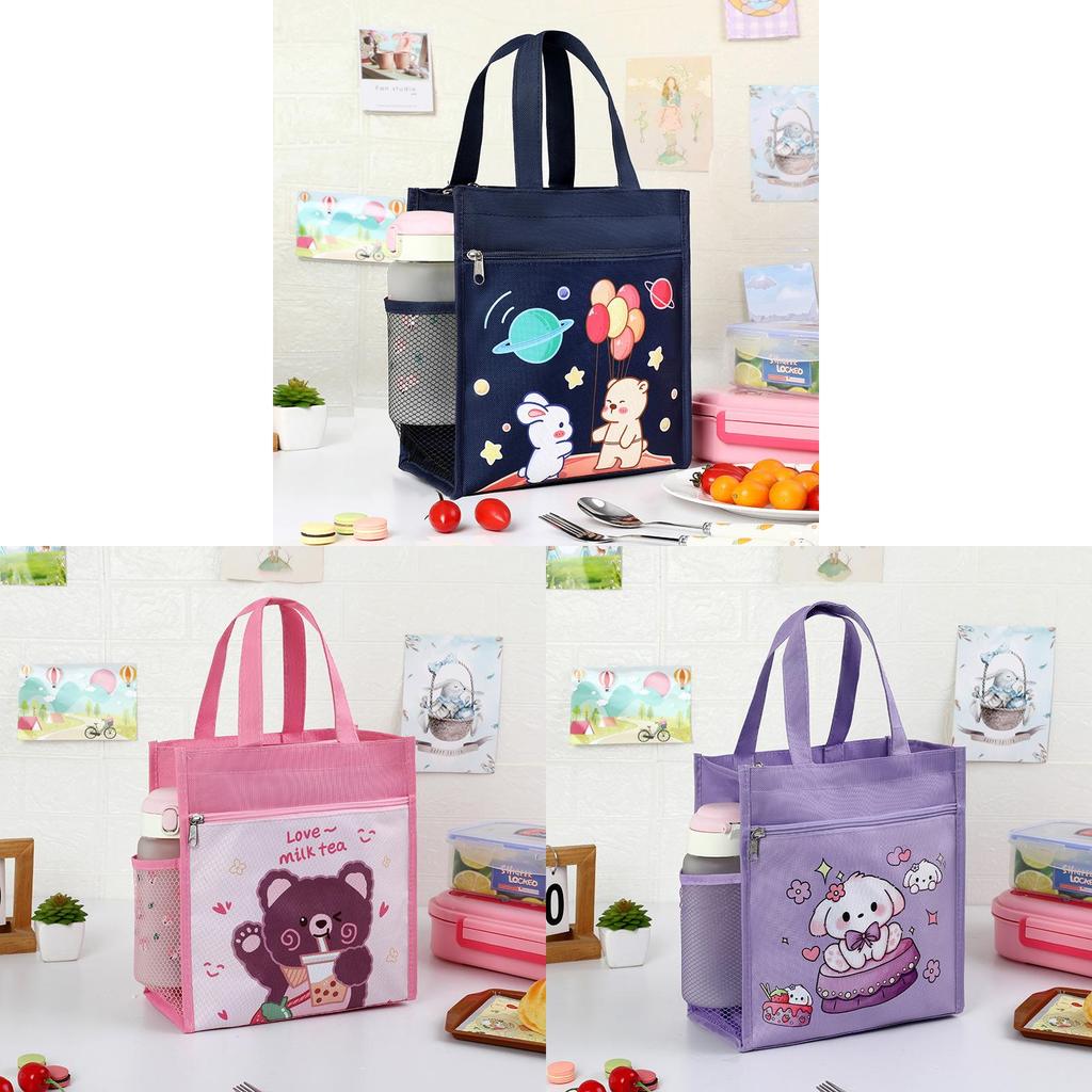 Cartoon Lunch Box For Kids Oxford Fabric Bento Bag For Elementary School Students