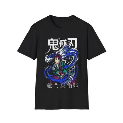 Tanjiro Kamado Wasseratmung T-Shirt Anime T-Shirt Sommer Vintage Mode Neu Herren- und Damen-Streetwear
