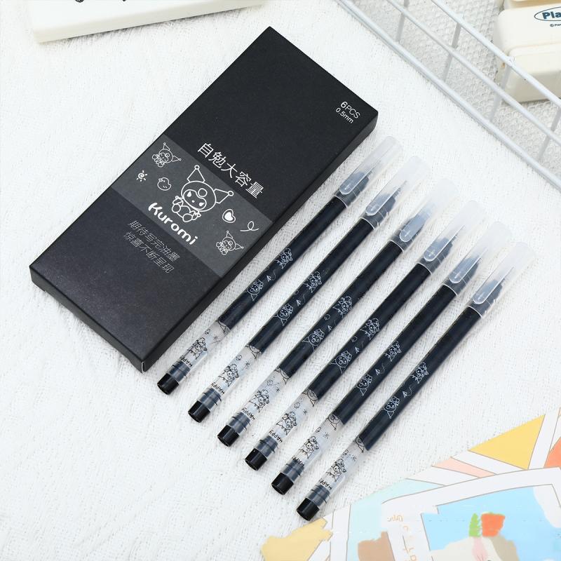 

6Pcs Cute Cartoon High-Capacity Sanrio Capybara Gel Pens Kawaii Pen Set Quickly-Drying Pen Set Office School Stationery Supplies