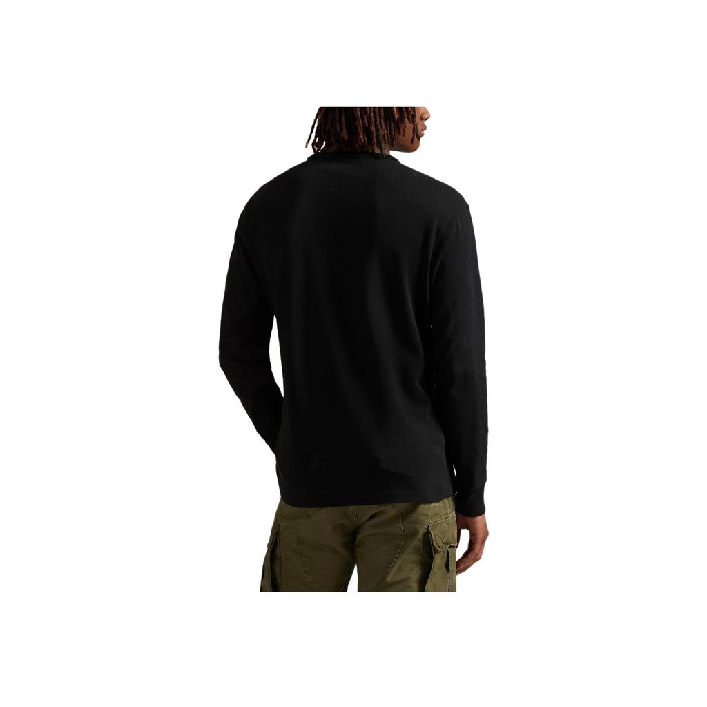 Polo Ralph Lauren Solid Color Crew Neck Long Sleeve Classic Fit T-Shirt Men Tops Black 710970697-001