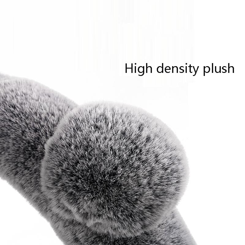 New 3Pcs Winter Plush Fur Car Steering Wheel Cover Hand Brake Handbrake Cover Gear Knob Cover Fluffy Soft Grab cute Styling