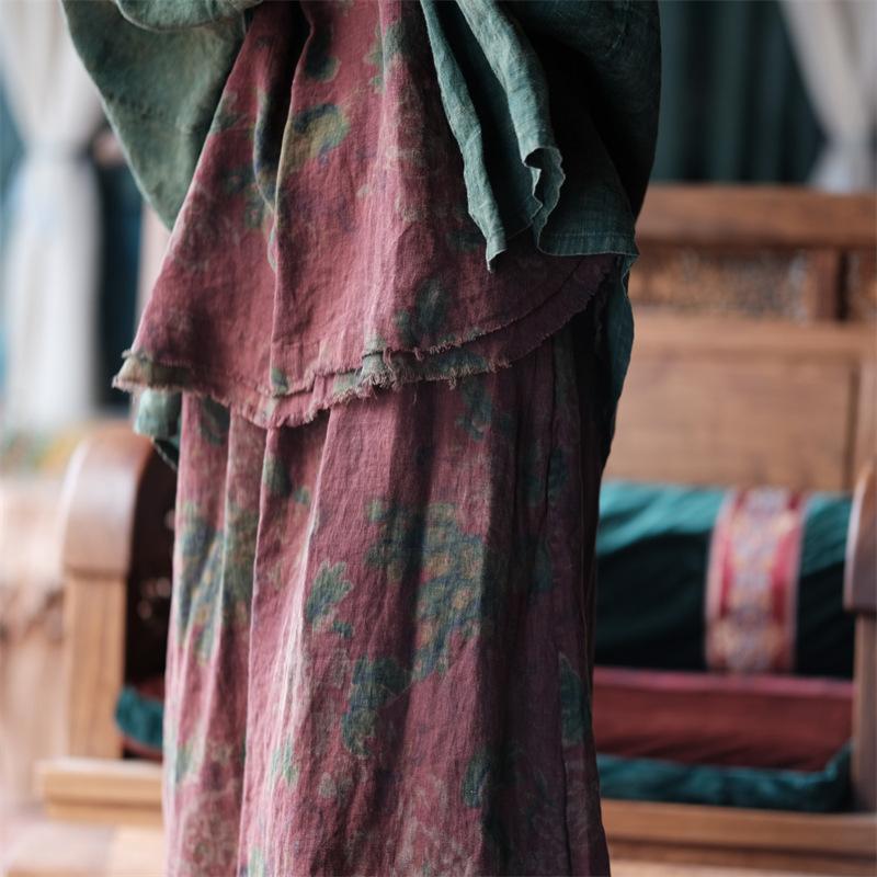 Johnature Frauen Rot Print Floral Tops Vintage Tücher Chinesischen Stil Frauen Tops