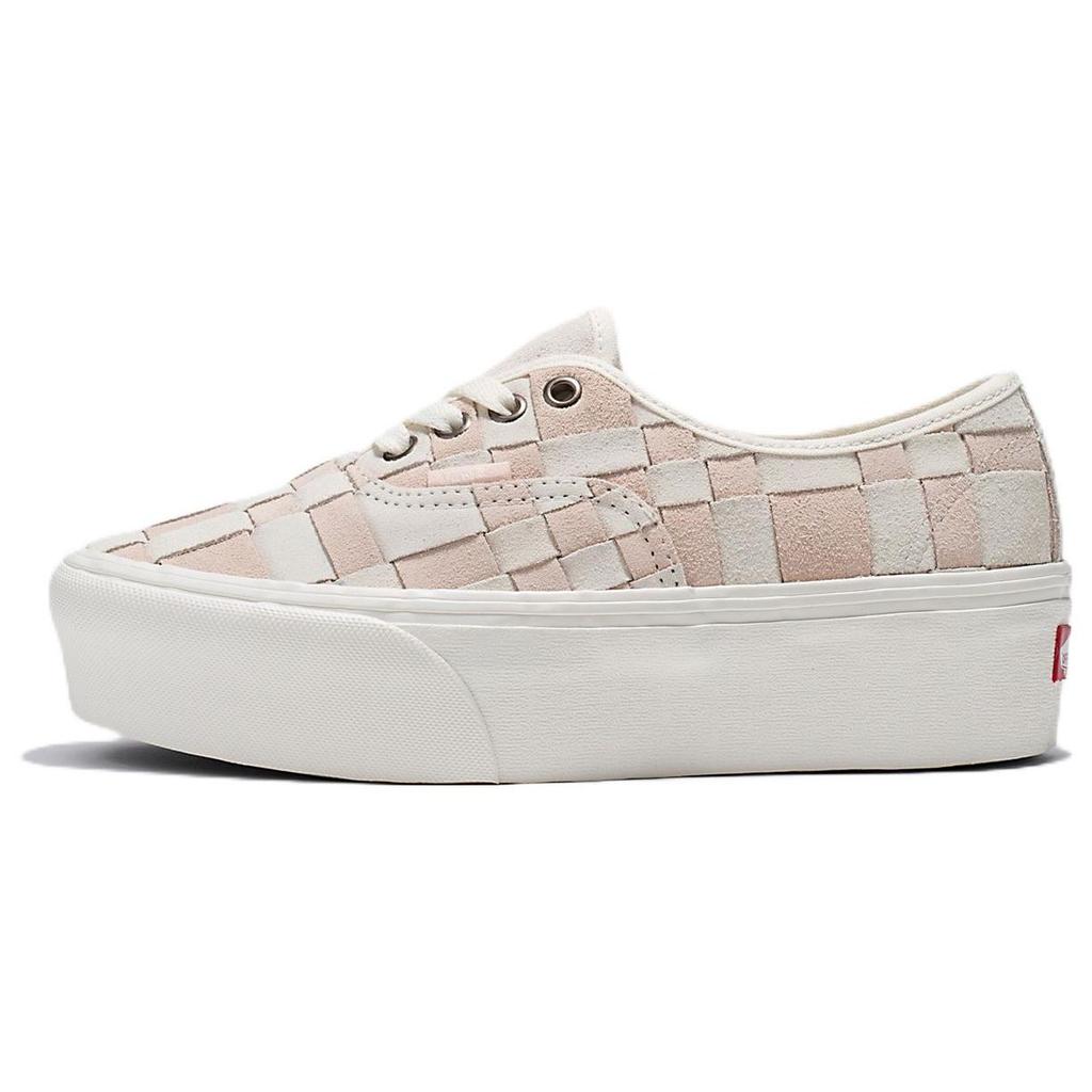 Vans Authentic Woven Check Stackform Thick Sole Casual Low Top Skate Shoes Unisex sneaker White Pink VN0A5KXXYL7